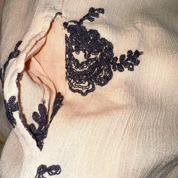 Free People Emma's Embroidered Mini Swing Boho Pink and White Dress, Small - Picture 6 of 8